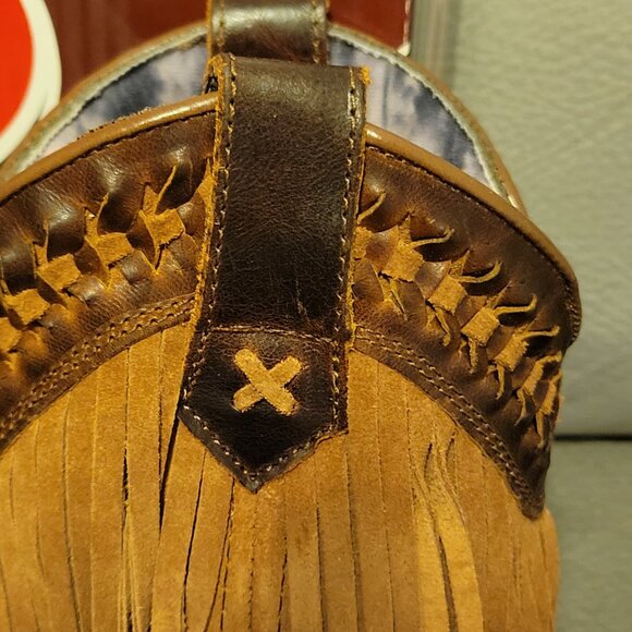 Dingo Brown Fringe Heeled Boots - Picture 5 of 7